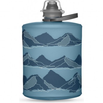 Мягкая фляга для воды HYDRAPAK STOW 0,5L (GS341TM) синяя, графика "Горы"